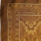 Brown Silk Damask Pocket Square Foulard Scarf