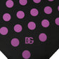 Purple Black Polka Dot Square Foulard Scarf