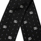 Black Silk DG Logo Men Skinny Shawl Scarf