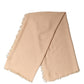 Beige Silk Wool Fringed Men Lace Stole Scarf