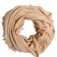 Beige Silk Wool Fringed Men Lace Stole Scarf