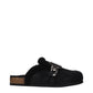 Black Leather Slippers