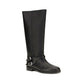 Black Calf Leather Bos Taurus Flat Boots