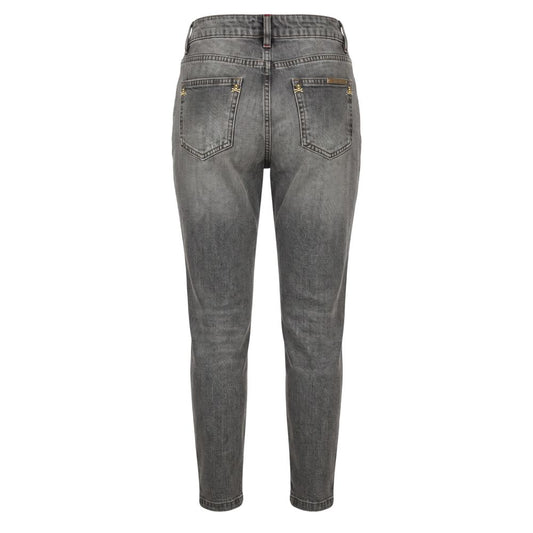 Grey Cotton Women Jeans