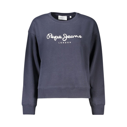Blue Cotton Women Sweatshirt
