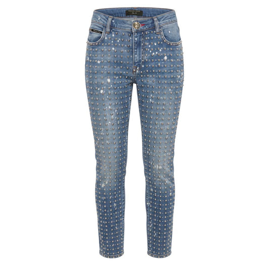 Blue Cotton Women Jeans