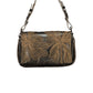 Brown Polyurethane Women's Bag with Embroidery and Magnet Closure