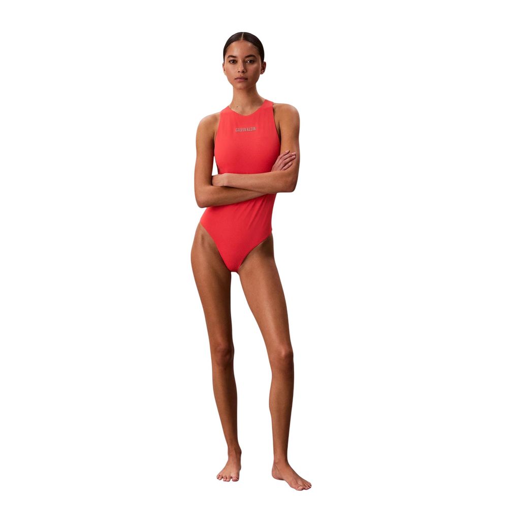 Orange Recycled Polyester One-Piece Swimsuit