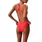 Orange Recycled Polyester One-Piece Swimsuit