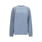 Blue Cotton Long Sleeve T-Shirt