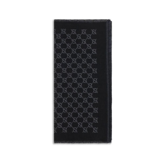Black Wool Oves Aries Foulard