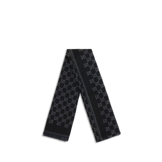 Black Wool Oves Aries Foulard