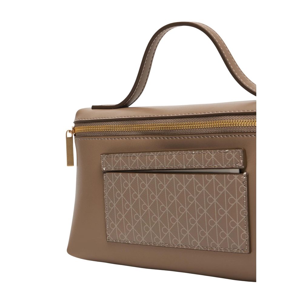 Beige Polyethylene Clutch Bag