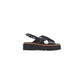 Black Leather Platform Sandals