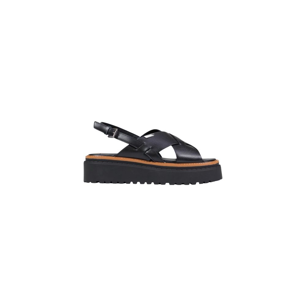 Black Leather Platform Sandals