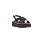 Black Leather Platform Sandals