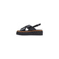 Black Leather Platform Sandals