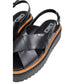 Black Leather Platform Sandals