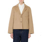 Brown Polyamide Full-Length Jacket