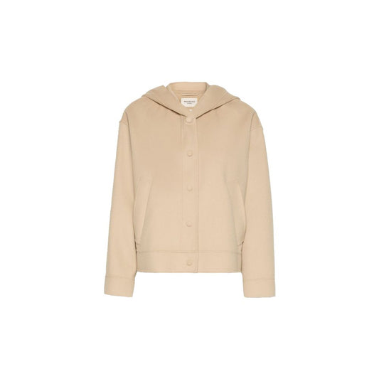 Beige Polyamide Full-Length Jacket