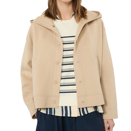Beige Polyamide Full-Length Jacket