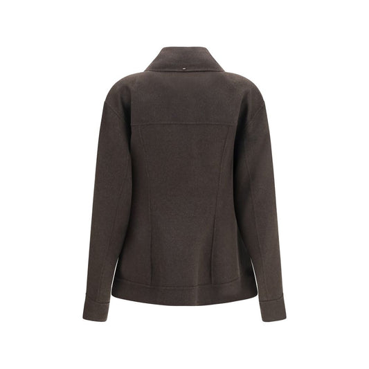 Brown Wool Oves Aries Full-Length Jacket