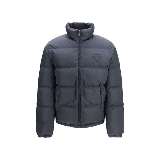 Blue Polyamide Full-Length Jacket
