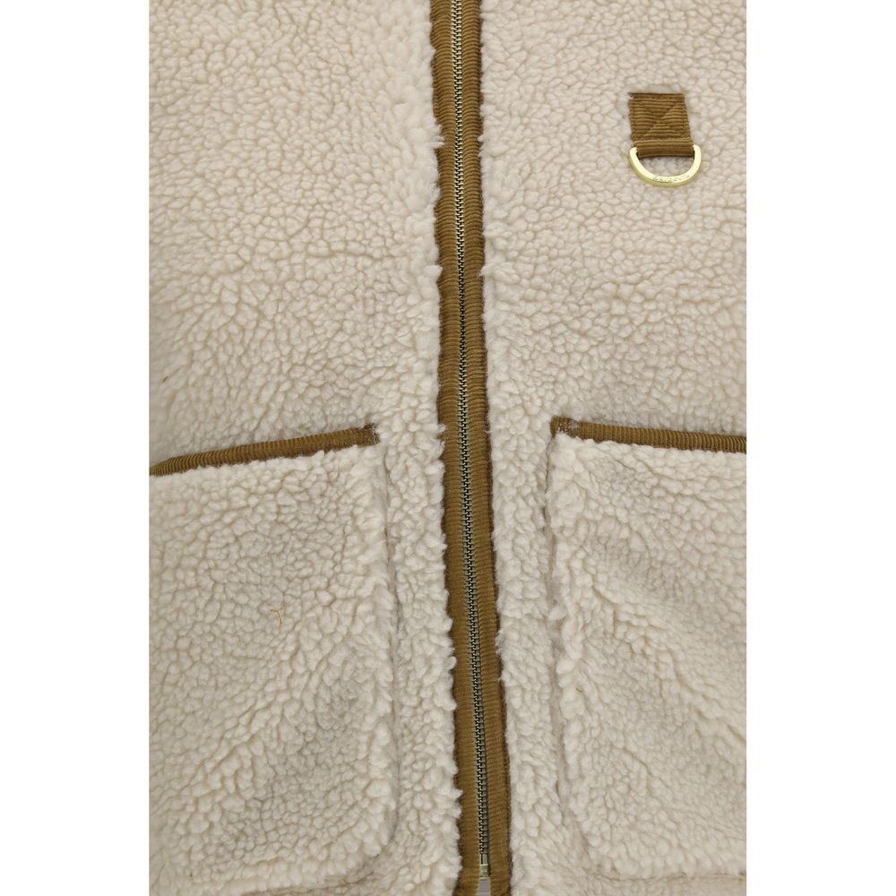 Beige Polyester Full-Length Jacket