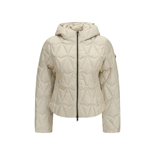 Beige Nylon Full-Length Jacket
