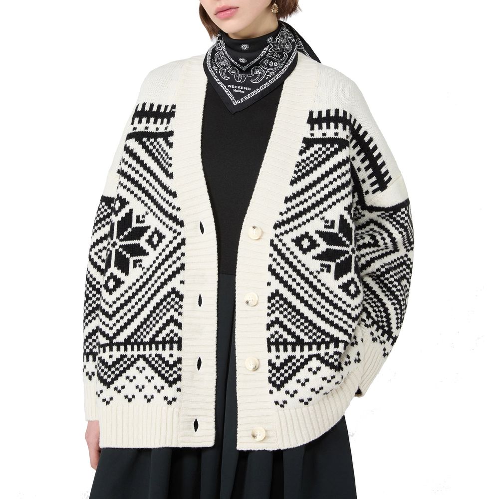 White Virgin Wool Cardigan