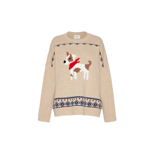 Beige Virgin Wool Sweatshirt