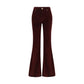 Bordeaux Cotton Flared Jeans