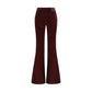 Bordeaux Cotton Flared Jeans