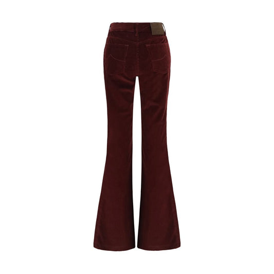 Bordeaux Cotton Flared Jeans