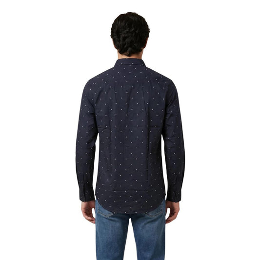 Blue Cotton Pattern Shirt