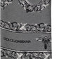 Men Gray Bee Silk Skinny Twilly Foulard Scarf