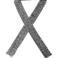 Men Gray Bee Silk Skinny Twilly Foulard Scarf