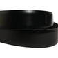 Black Leather Silver Tone Metal Buckle Belt