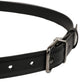 Black Leather Silver Tone Metal Buckle Belt