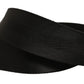 Men Black Fabric Strap Logo Metal Buckle Belt