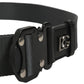 Men Gray Fabric Strap Logo Metal Buckle Belt