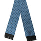 Blue Polka Dot Silk Fringed Lace Stole Scarf