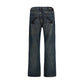 Blue Cotton Straight-Leg Jeans