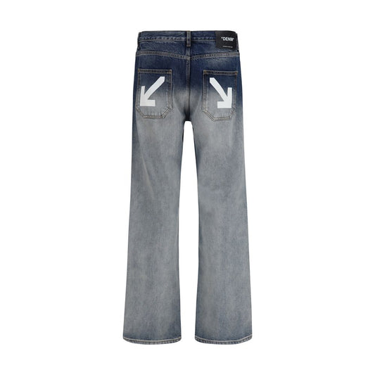 Gray Cotton Straight-Leg Jeans