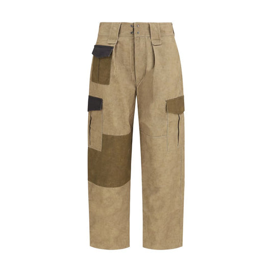 Bicolor Cotton Cargo Pants