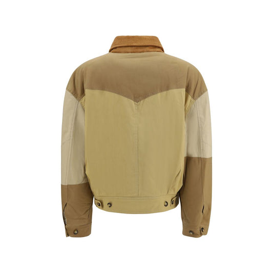 Beige Cotton Full-Length Jacket