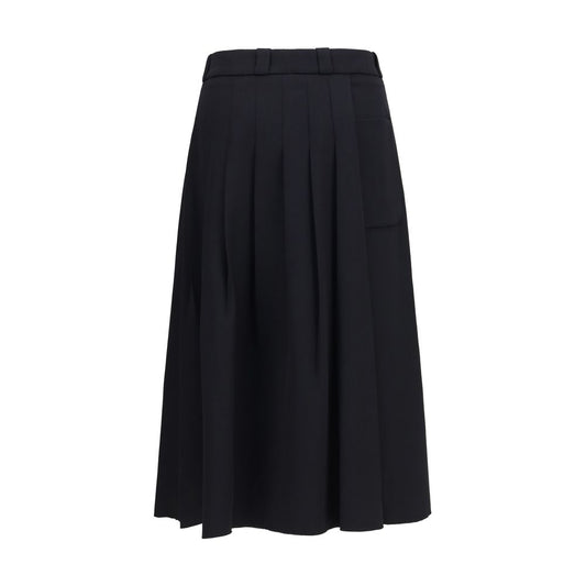 Black Wool Oves Aries Midi Skirt