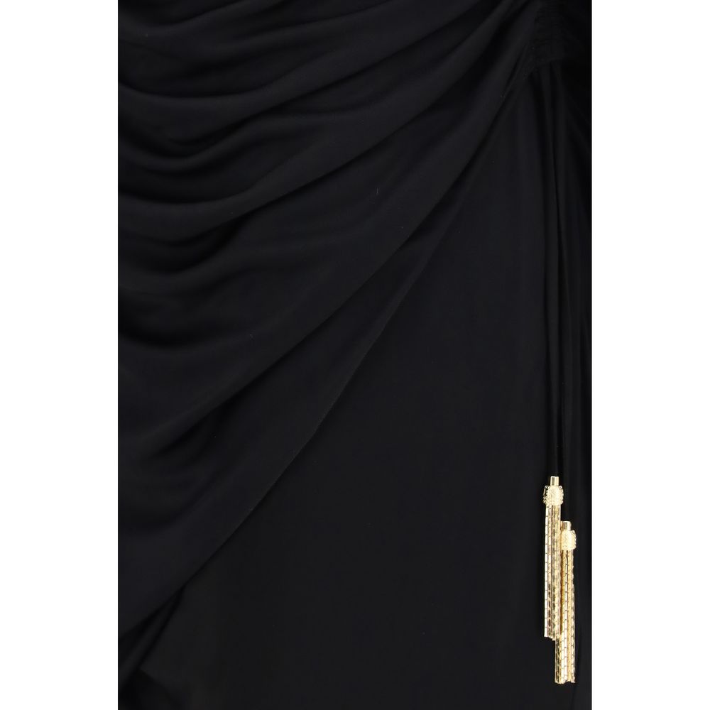 Black Viscose Casual Dress