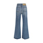 Blue Cotton Flared Jeans