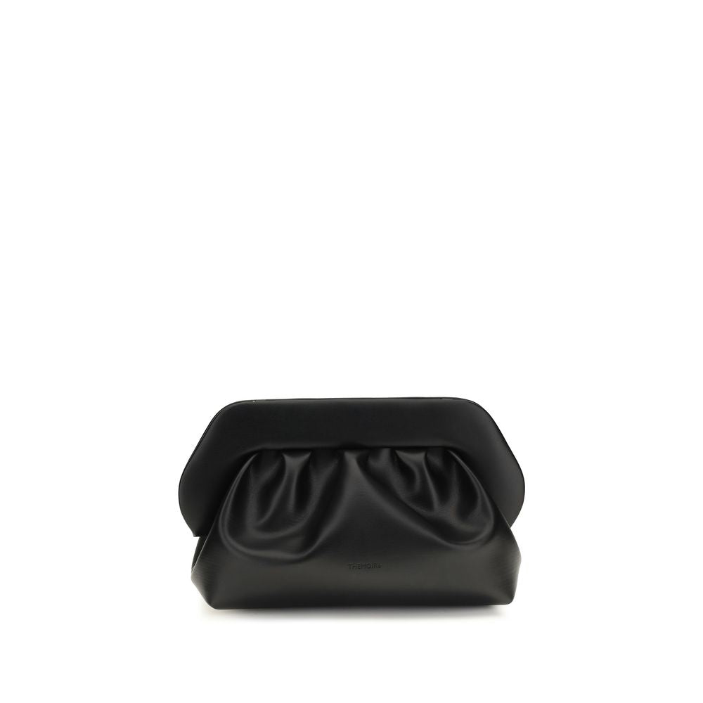 Black Recycled Leather Clutch Bag